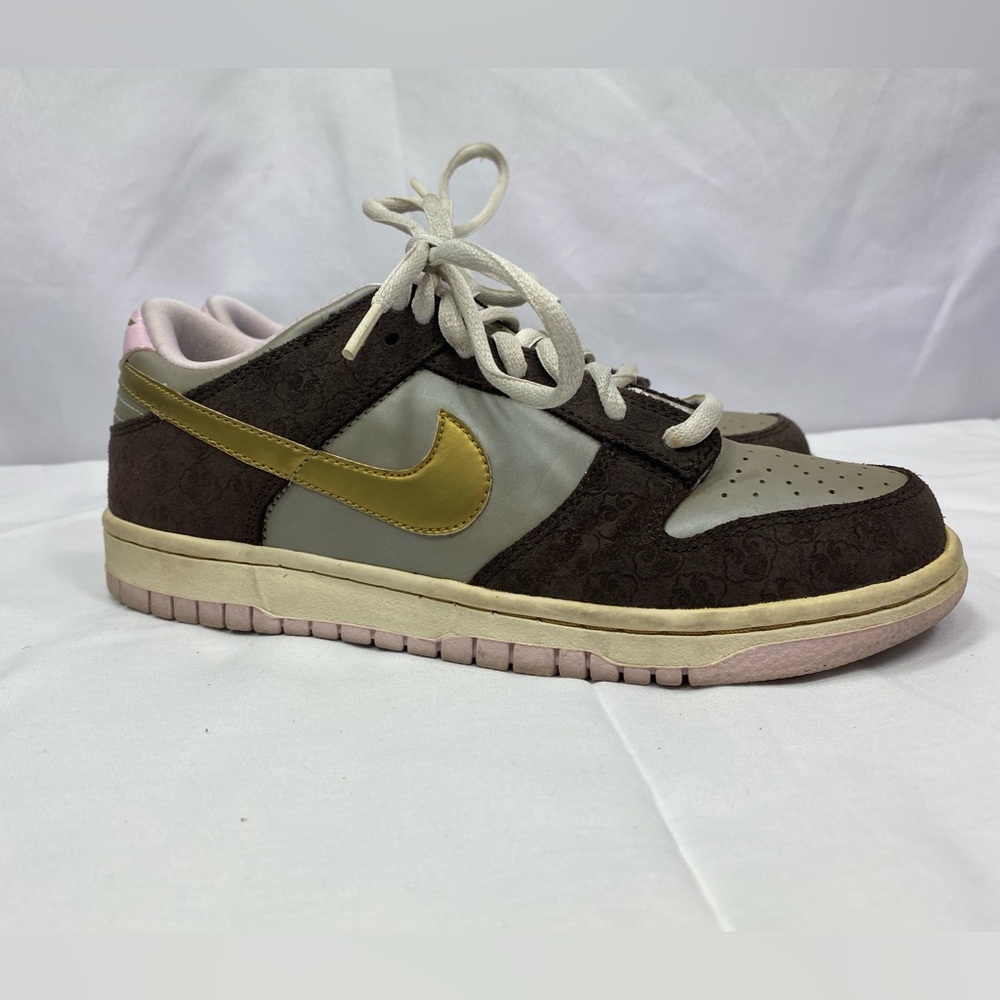 2007 Nike Dunk Low GS Chino Metallic Gold Rare 309601-271 Brown Purple 5Y W 6.5